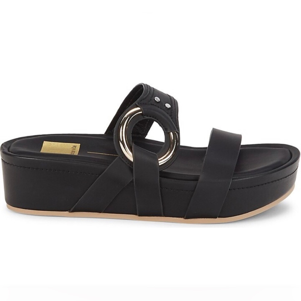 Dolce Vita Cicily Flatform Sandal NWB Black Stella sz 8.5